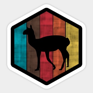 Colourful Alpaca Vintage Sticker